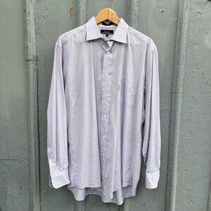 Faconnable 100% Cotton Striped Button Up  Shirt, size Neck 16”